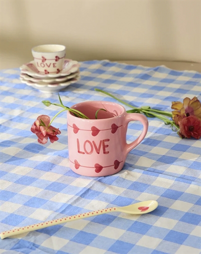 Rice - Keramik Krus Hand Painted Love - Pink